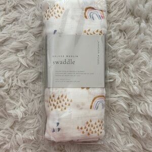 Little Unicorn Deluxe Muslin Swaddle - FREE SHIPPING Rainbow and Raindrop Print